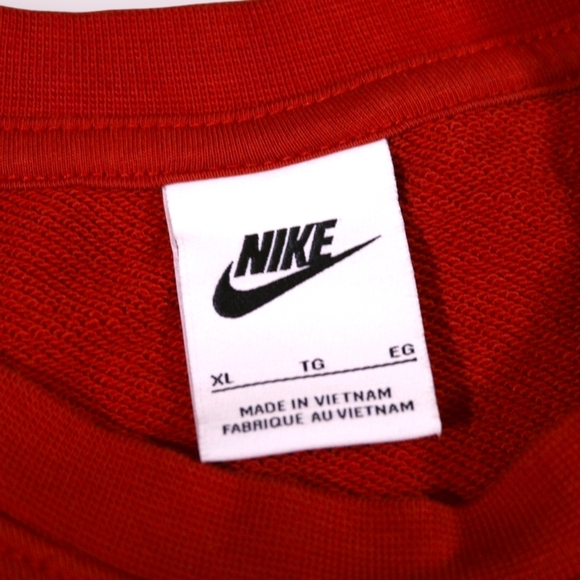 Retro Nike Women's Sportswear Icon Clash Fleece Crew-Burgundy Orange Size XL - Picture 8 of 9